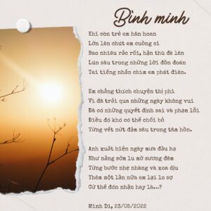 bai tho binh minh tac gia minh di