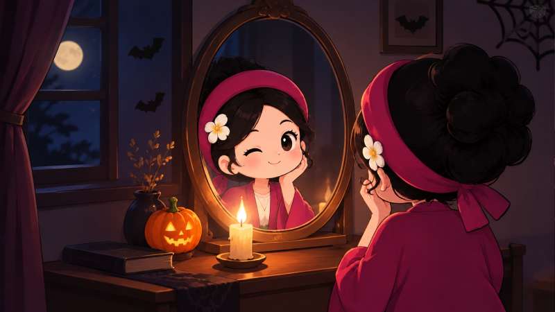 Vào ngày Halloween, nhiều cô gái sử dụng táo, gương để biết chồng tương lai phía sau lưng.