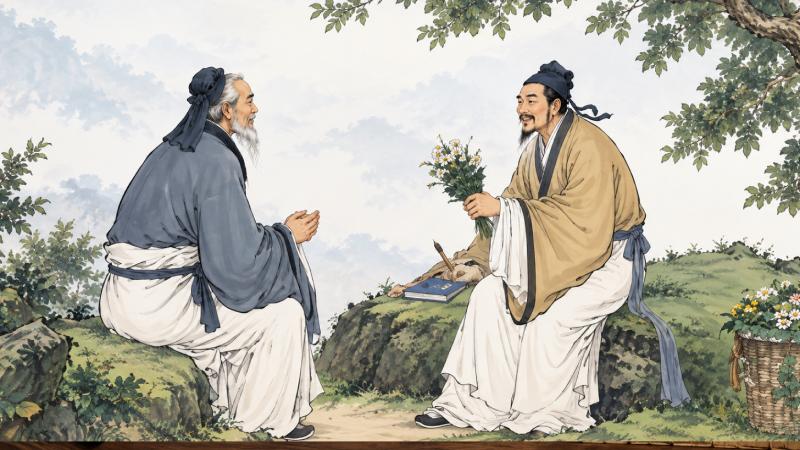 Khổng Tử và Tử cống. Hình minh họa.
