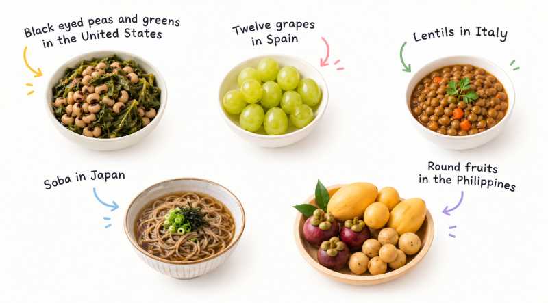 New Year's foods.